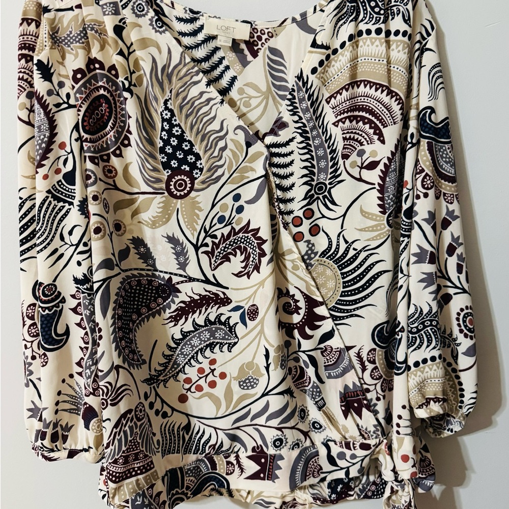 LOFT Women's Multicolor Patterned Top